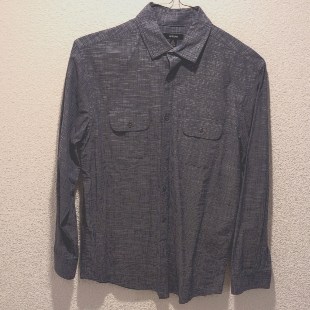 Men's Blue Button-Up Shirt From Alfani